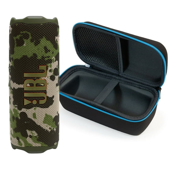 JBL FLIP 7 Bluetooth Speaker & divvi! Premium Hard Case Kit - Squad