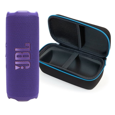 JBL FLIP 7 Bluetooth Speaker & divvi! Premium Hard Case Kit - Purple