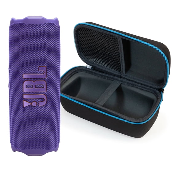 JBL FLIP 7 Bluetooth Speaker & divvi! Premium Hard Case Kit - Purple