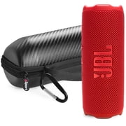 JBL FLIP 7 Waterproof Portable Speaker Bundle with gSport Carbon Fiber Case Red