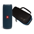 thumbnail image 1 of JBL Flip 5 Blue Portable Bluetooth Speaker w/divvi! Hardshell Case, 1 of 7
