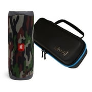 JBL Flip 5 Black Portable Bluetooth Speaker w/divvi! Hardshell Case