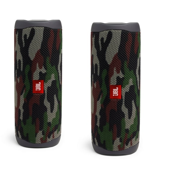 JBL Flip 5 Camouflage Portable Bluetooth Speaker Pair Bundle