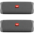 thumbnail image 1 of JBL Flip 5 Gray Portable Bluetooth Speaker Pair Bundle, 1 of 5