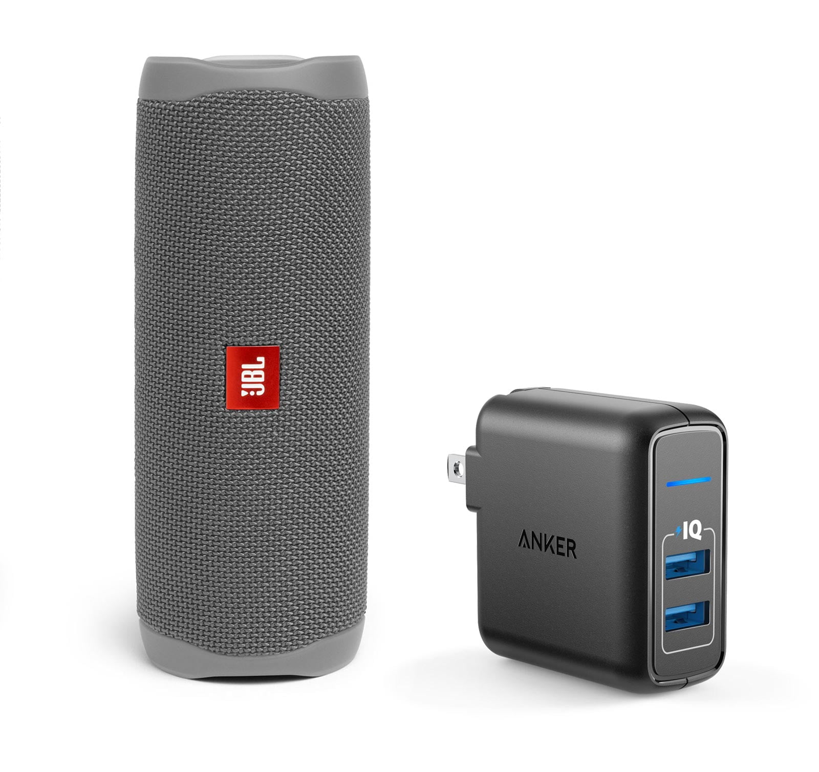 JBL Flip 5 Gray Portable Bluetooth Speaker w/Wall Charger