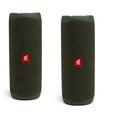 thumbnail image 1 of JBL Flip 5 Green Portable Bluetooth Speaker Pair Bundle, 1 of 7