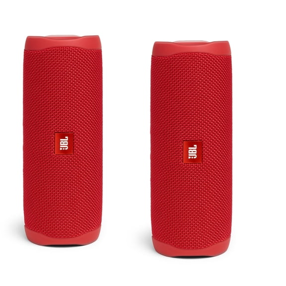 JBL Flip 5 Red Portable Bluetooth Speaker Pair Bundle (Sold without manufacturer warranty)