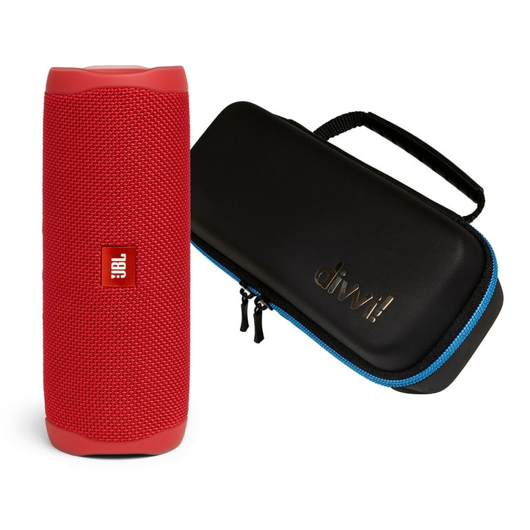 hul udbytte forræder JBL Flip 5 Red Portable Bluetooth Speaker w/divvi! Hardshell Case -  Walmart.com