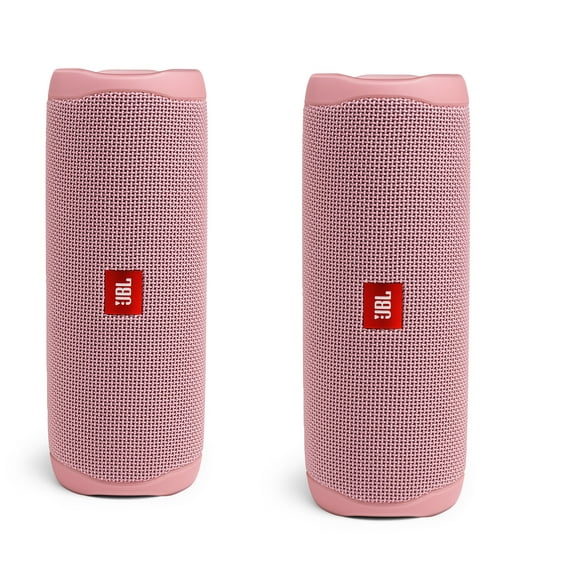 JBL Flip 5 Waterproof Wireless Bluetooth Portable Speaker, USB Cable, Pink, JBLFLIP5PINKAM-PR, 2 Count