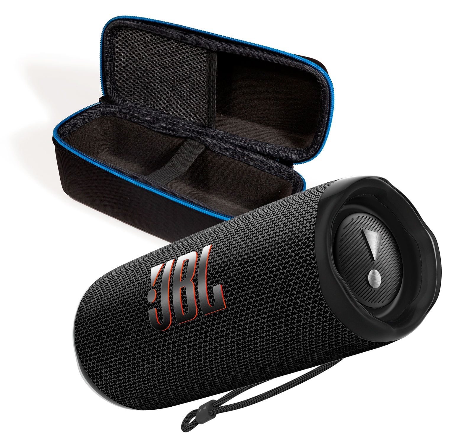 JBL Flip 6 Black Portable Bluetooth Speaker and Divvi Case Kit