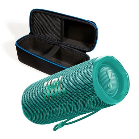 JBL Flip 6 Teal Portable Bluetooth Speaker and Divvi Case Bundle