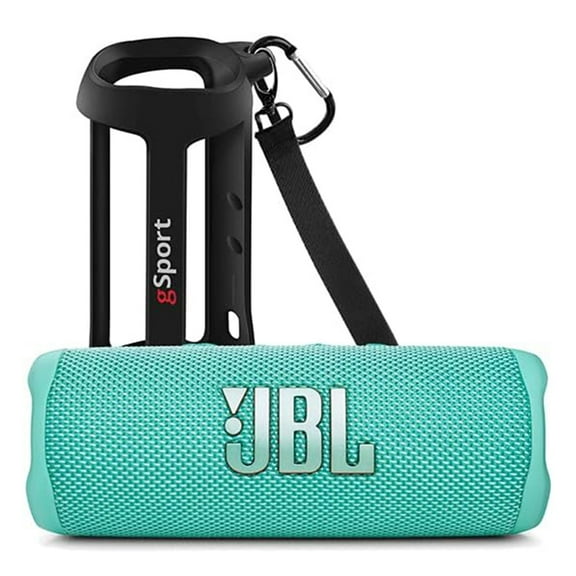 JBL Flip 6 Waterproof Portable Speaker with gSport Silicone Sleeve (Teal)