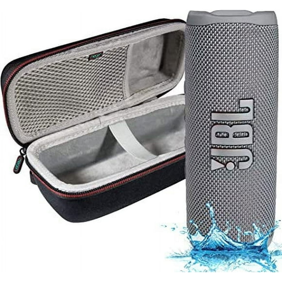 JBL Flip 6 Waterproof Wireless Bluetooth Portable Speaker, Megen Hardshell Case, Gray