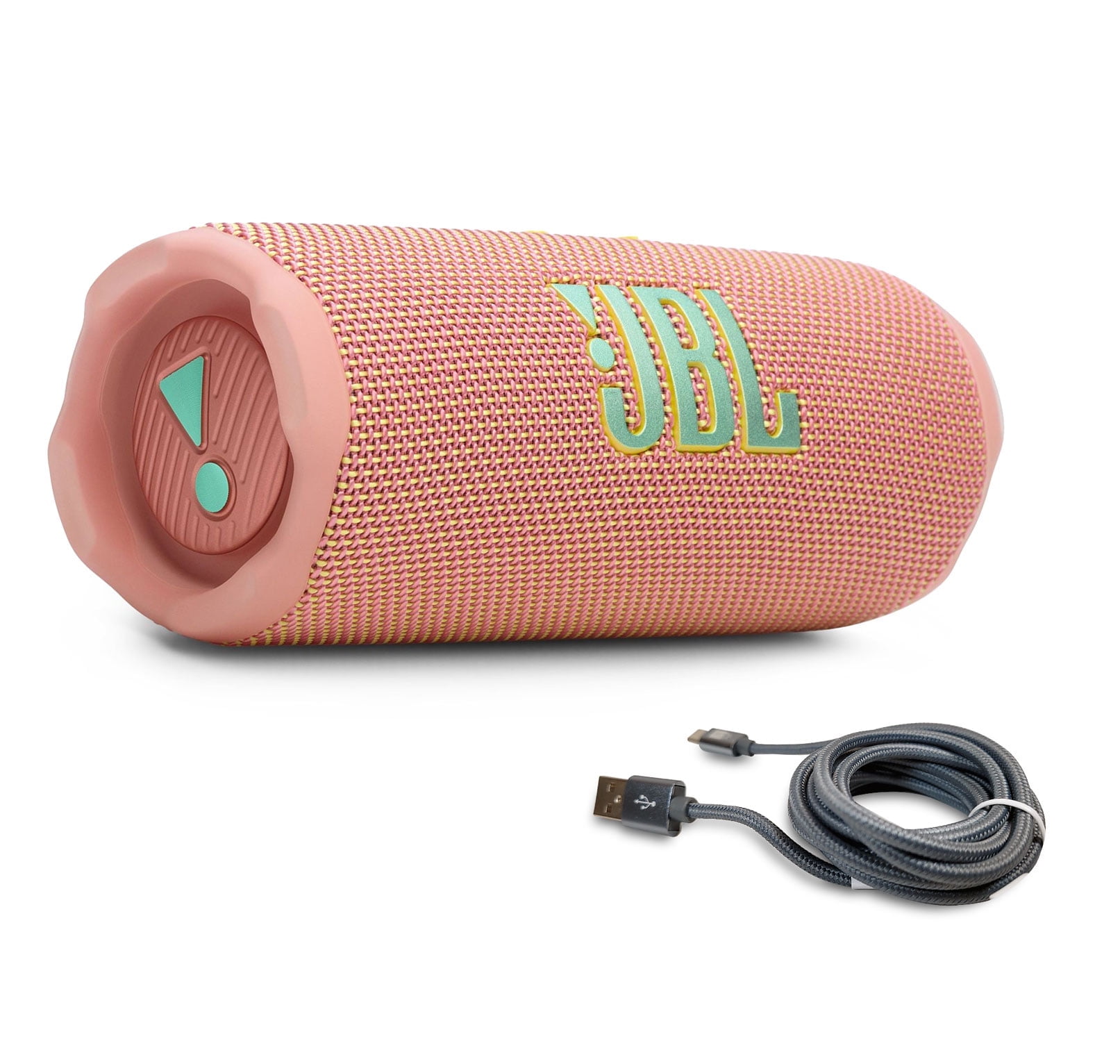 JBL Flip 7 Portable Bluetooth Speaker & 6ft USB-C Braided Cable Bundle - Pink