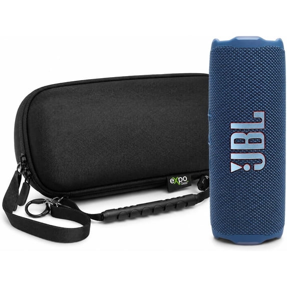 JBL Flip 7 - Portable Waterproof and Drop-Proof Speaker (Blue) with Expo Gear Weather-Resistant Protective Hard-Shell Case