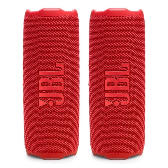 JBL Flip 7 Waterproof Portable Speaker Bundle - Pair (Red)