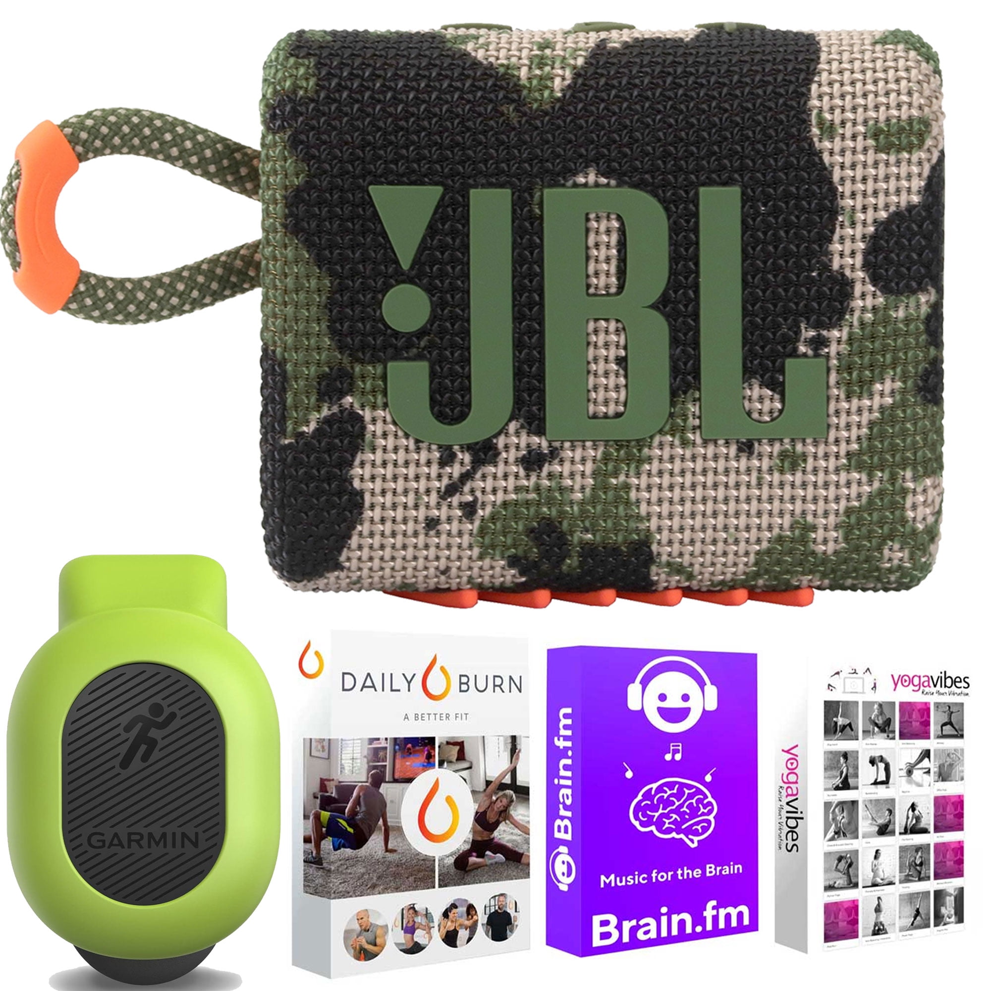 JBL Go 3 Portable Bluetooth Speaker (Squad) with Garmin Running