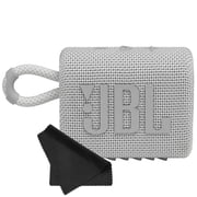 JBL Go 3 Portable Mini Wireless Bluetooth Waterproof Speaker - Cloud White - with Cleaning Cloth - Sold without manufacturer