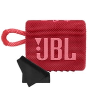 JBL Go 3 Portable Mini Wireless Bluetooth Waterproof Speaker - Red - with Cleaning Cloth - Sold without manufacturer