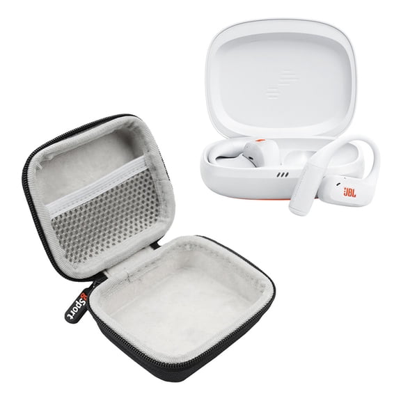 JBL Endurance Zone True Wireless Open Ear Sport Headphones Bundle with gSport Case (White)