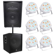 JBL JRX215 1000 Watt 15 2-Way DJ P/A Speaker+18 1400w Sub+6 Par Wash Lights