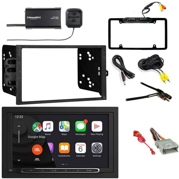 JBL Legend 700 7 Touchscreen Display Double-DIN Mechless Bluetooth AM/FM Receiver W/Install Kit, Satellite Vehicle Tuner Kit, Backup Camera, Antenna Adapter, Radio Wiring Harness (Bundle Fits 98-06)