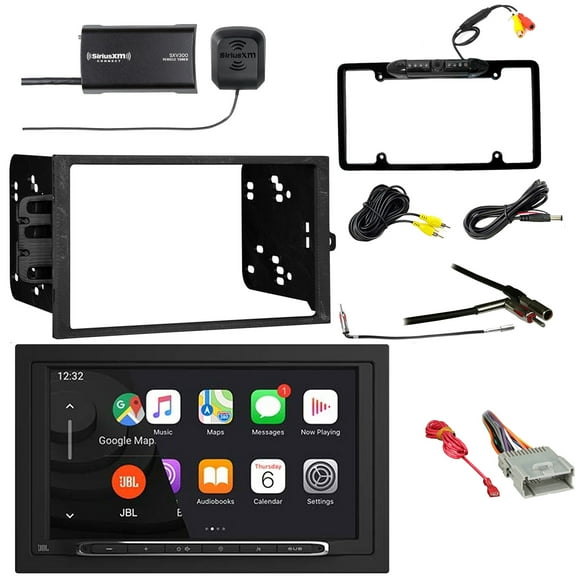 JBL Legend 700 7 Touchscreen Display Double-DIN Mechless Bluetooth AM/FM Receiver W/Install Kit, Wiring Harness, Antenna Adapter, Satellite Vehicle Tuner Kit, Backup Camera (Bundle Fits 2000-2008)
