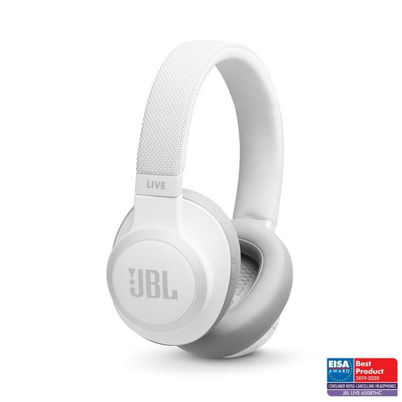 JBL Live 650BTNC - Wireless Over-Ear Noise-Cancelling Headphones - White
