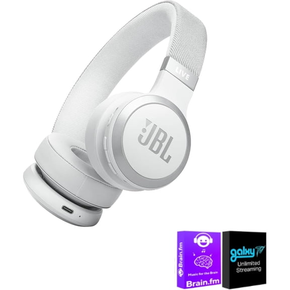 JBL Live 670NC On Ear Wireless Headphones White with AUDIOTRENDS Bundle Bluetooth Adaptive Noise Cancelling Headphones Long Battery Life Hands Free Calling Audio
