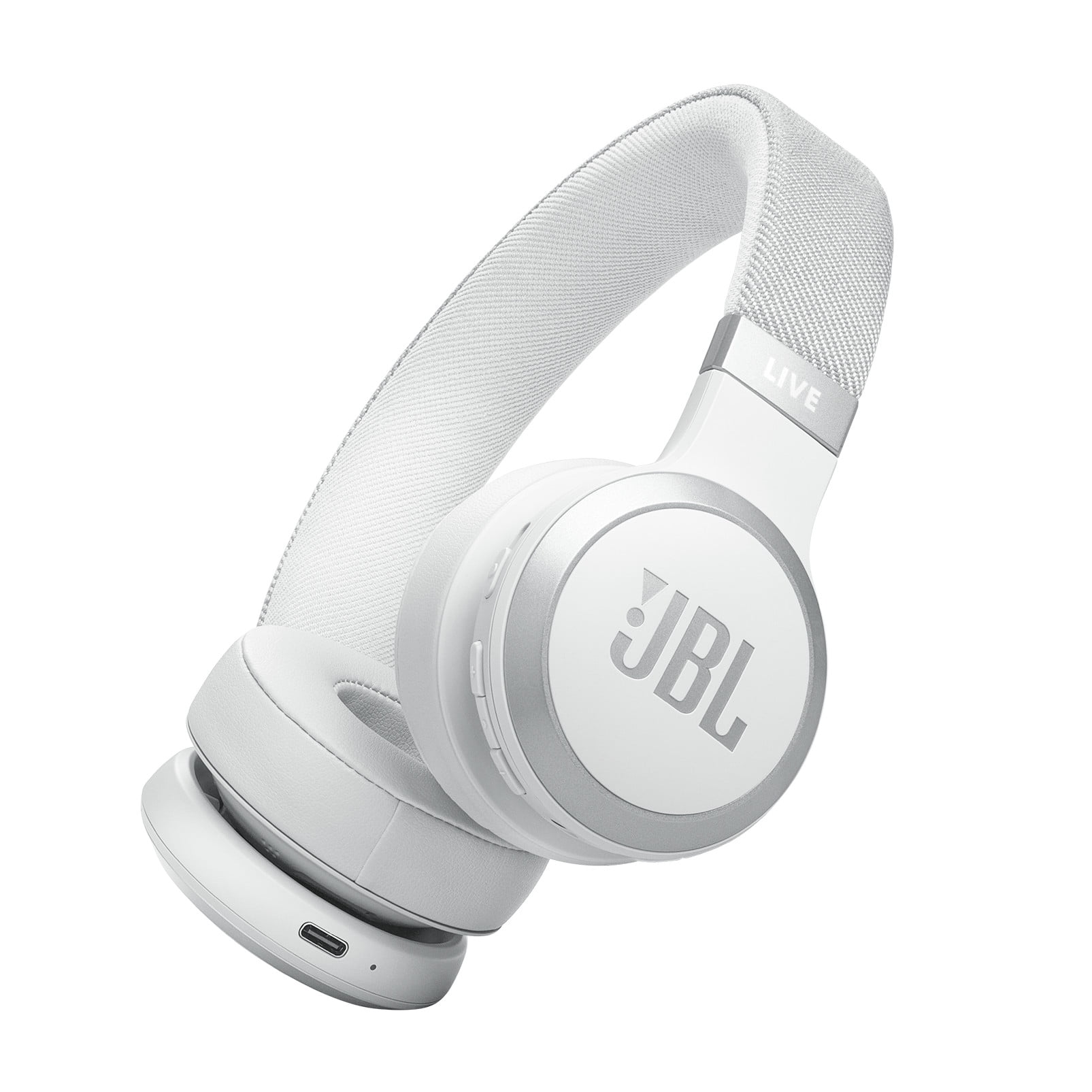 Open Box JBL Live 670NC - Wireless On-Ear Headphones with True Adaptive Noise Cancelling - White