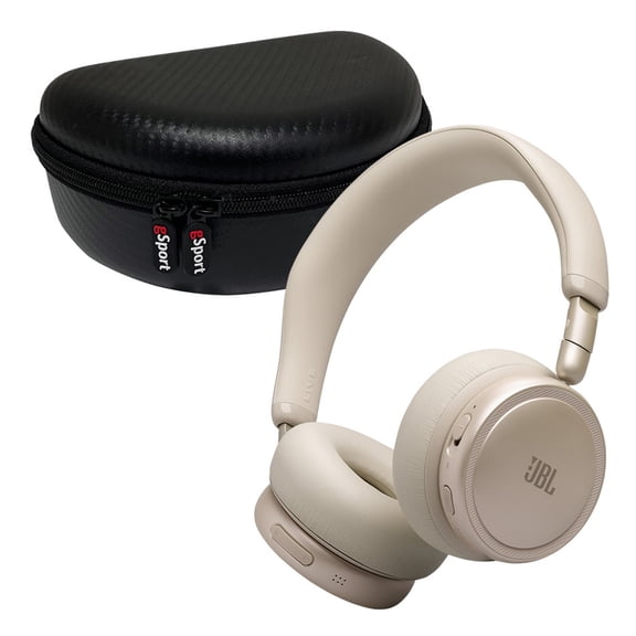 JBL Live 680NC Wireless Over-Ear Noise Cancelling Headphone Bundle with gSport Case (Champagne)