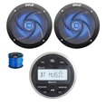 thumbnail image 1 of JBL PRV-175 Marine Gauge Mount USB Bluetooth AM/FM Digital Stereo Receiver, 2x 5.25" 180 Watt 2-Way Slim Low Profile Blue Flashing LED Audio Speakers (Black) w/ Wire, 1 of 5