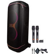 JBL PartyBox 720 Portable Bluetooth Speaker, 800W, 15 Hour Battery, Splashproof Karaoke Bundle with Wireless Microphones International Model