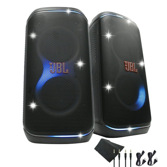 JBL PartyBox Club 120 Portable Bluetooth Speaker, 160W, 12 Hour Battery, Splashproof Bundle (International Model)