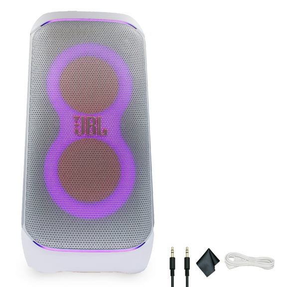 JBL PartyBox Club 120 (White), 160W, IPX4 with AUX Cable (International Model)