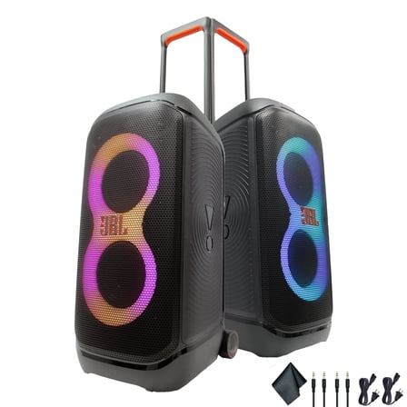 JBL PartyBox Stage 320 Portable Speaker, 240W, IPX4 with 2×AUX Cables (International Model)