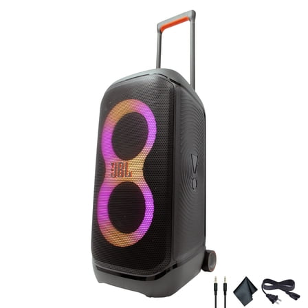 JBL PartyBox Stage 320 Portable Speaker, 240W, Battery-Powered, IPX4 with AUX Cable (International Model)
