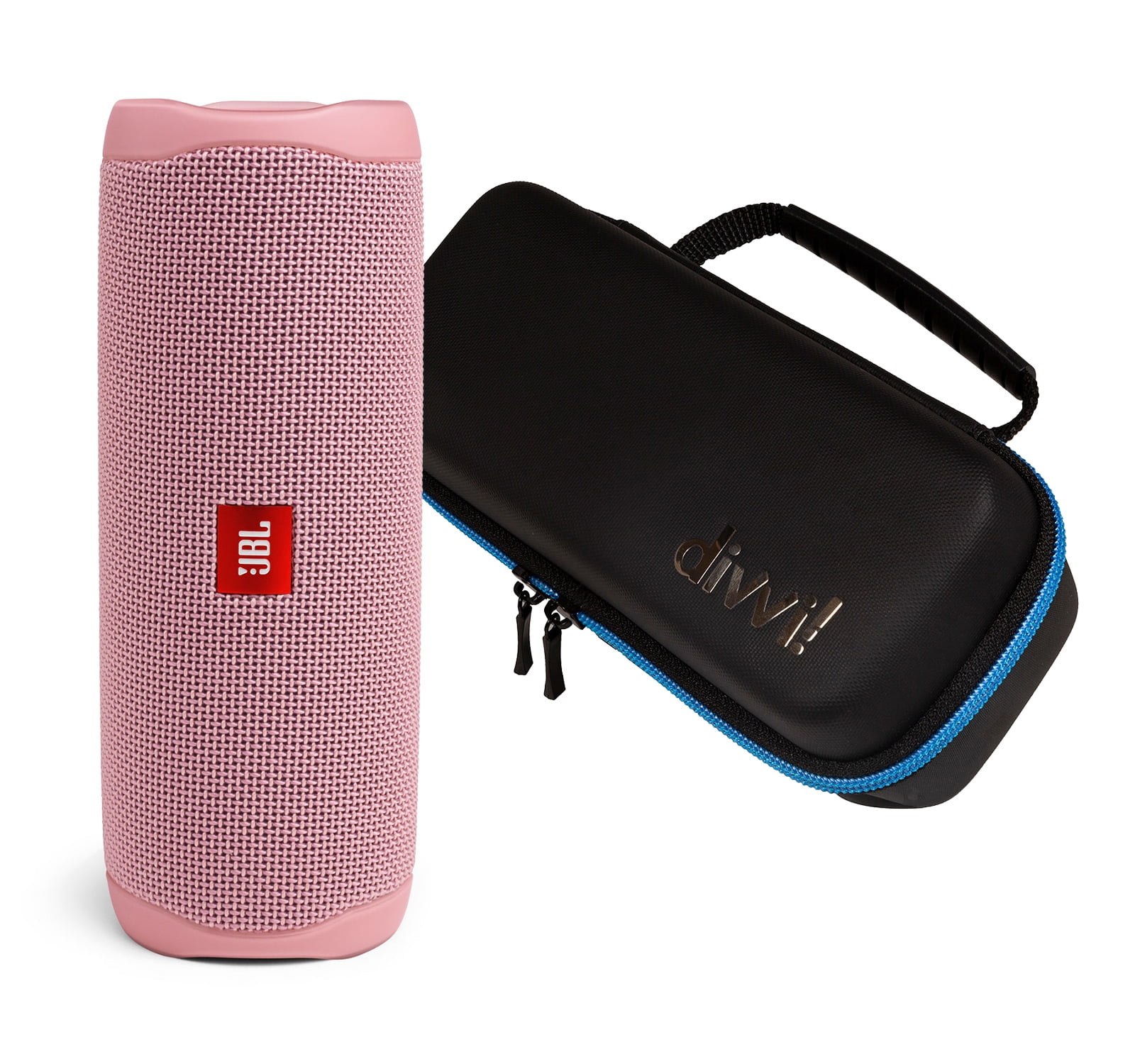JBL Flip 5 Red Portable Bluetooth Speaker w/divvi! Hardshell Case 