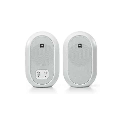 JBL Professional 1 Series 104-BT Compact Desktop Reference Monitors with Bluetooth, White, Sold as Pair, 4.5-inch Speaker