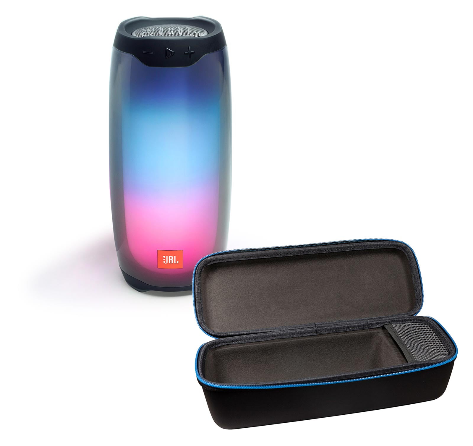 JBL Pulse 4 Black Bluetooth Speaker w/divvi! Hardshell Case