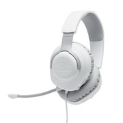 JBL Quantum 100 - Wired over-ear gaming headset with flip-up mic - White