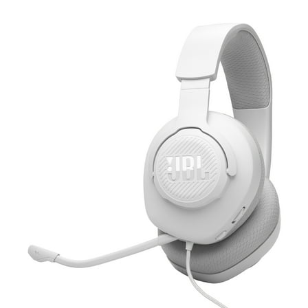 JBL Quantum 100M2 - Wired over-ear gaming headset with detachable mic and mute option - White