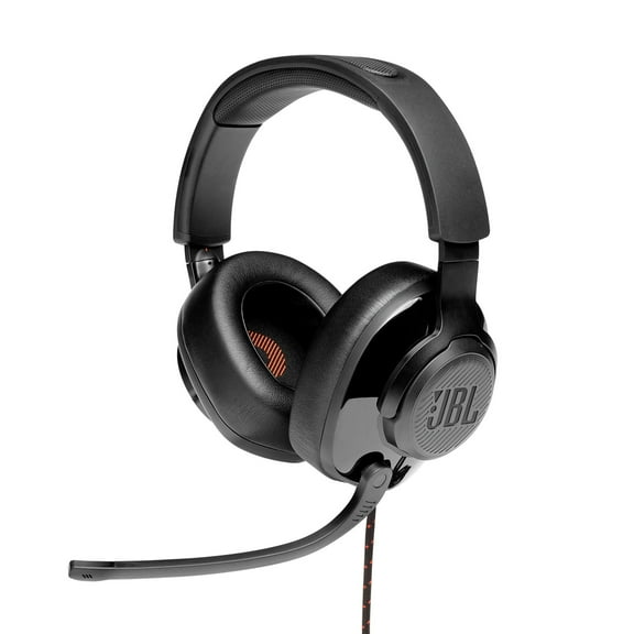 JBL Quantum 300 - Hybrid wired over-ear PC gaming headset with flip-up mic - Black