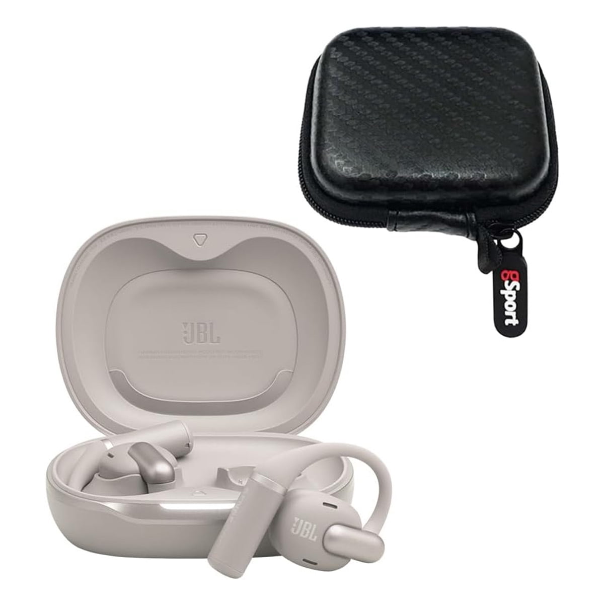 JBL Sense Pro True Wireless Open-Ear Headphones Bundle with gSport Case (Gray)
