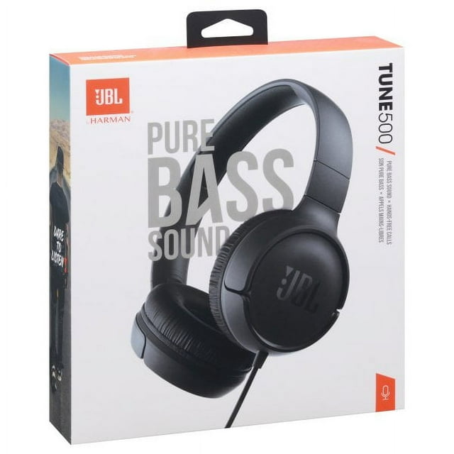 JBL T500 OnEar Headphone InEar Headphone with OneButton Remote/Mic Black