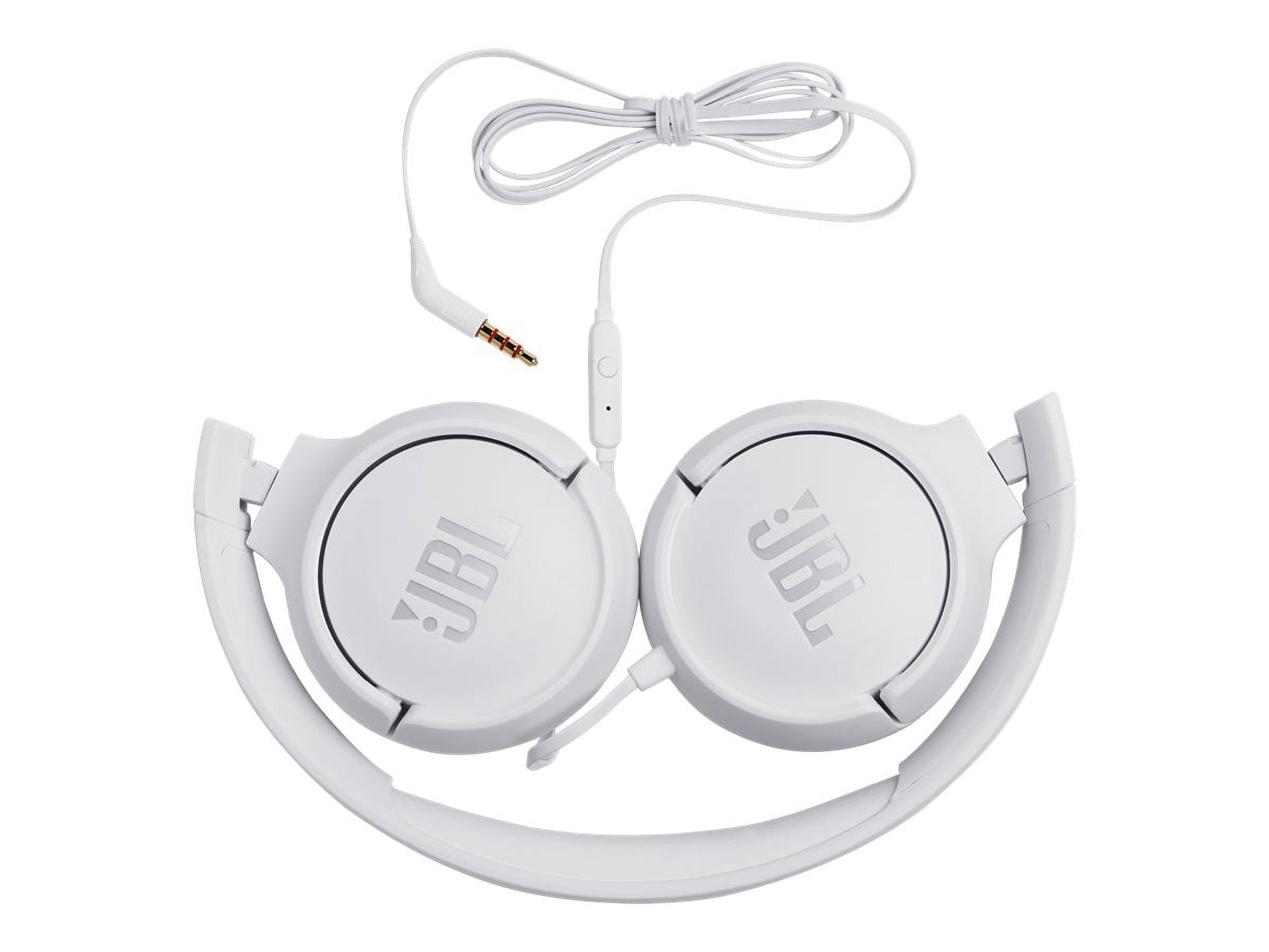 JBL T500 On Ear Headphone In Ear Headphone with One Button Remote Mic White