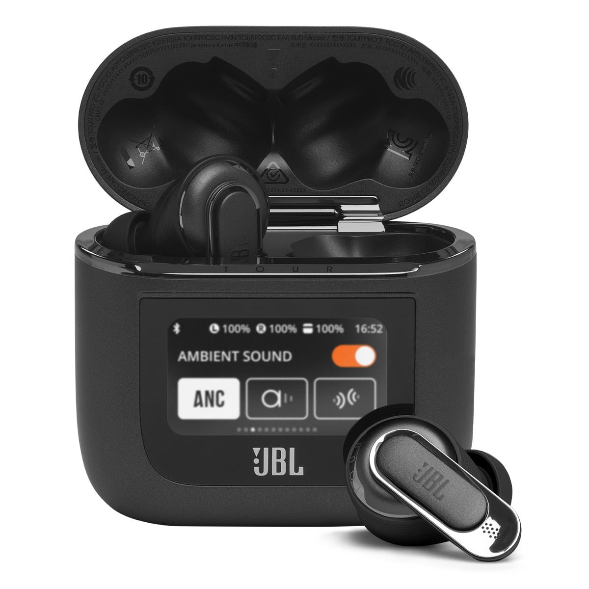 True 2 Tour Pro Wireless (Black) Noise Cancelling Smart with Case Earbuds JBL