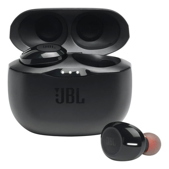 JBL Tune 125 True Wireless Headphones with Charging Case, Black, JBLT125TWSBLKAM