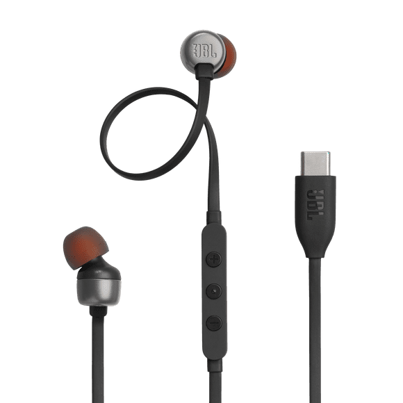 JBL Tune 310C - Wired Hi-Res in-Ear Headphones, Tangle-Free Flat Cable, Black