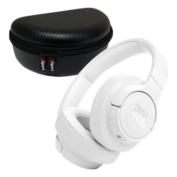 JBL Tune 770NC Wireless Over Ear Noise Cancelling Headphone with gSport Case (White)